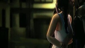 Cute brunette SLURPS big cock in wild game play action