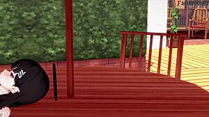 Sunako Nakahara, office girl, asks, Wanna fuck after nomikai? in 3D fantasy.