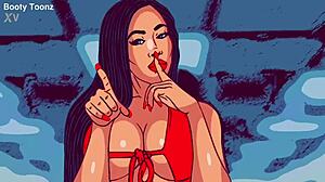 Sexy Thick Ebony Moriah Bounces Big Butt on BBC - AI Cartoon