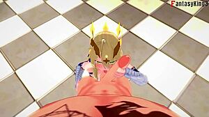 artoria pendragon giving a wild blowjob in zero stay night fantasy