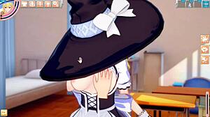 Marisa Kirisame prsa tvrdě mačkaná v 3D hentai! Touhou Project eroge akce čeká