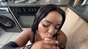 Big Ass Ebony Step Sister Takes Creampie in Kitchen