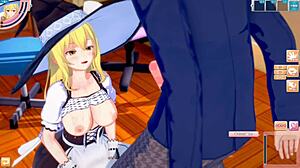 Marisa Kirisame Boobs Squeezed Hard in 3D Hentai! Touhou Project Eroge Action Awaits.