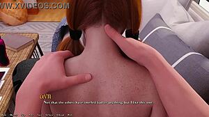 Yo, kissing the redhead sorority prez during study got a hot nip slip!