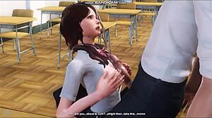 damn, this ph brunette sucks her teacher right in the classroom!