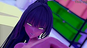 カリン 3Dカートゥーンアニメシーンで裸で大胆に全てを晒す 魅了する存在！