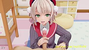 Novr mmd uimama performs a blowjob in 3d hololive hentai