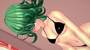 I’m so hot as Tatsumaki, stripping my bikini for uncensored fun