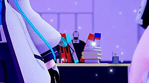 カリン stands bare in a stunning 3d cartoon anime scene, revealing every detail in a bold display. Her presence captivates!