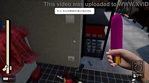 Mom Stuck in Washing Machine for Wild Hentai Game Action. Unbelievable!