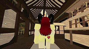 demon whore gets stuffed hard in roblox anal play