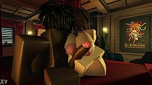 Damicuh gets blacked with big black cock in Roblox