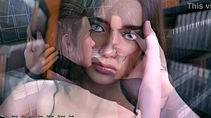 Гореща омъжена едрогърда учителка целува дълбоко в библиотеката