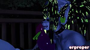 vrchat blowjob action in hot tub with alien monster