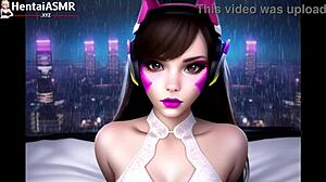 เสียงฝนไบโนรัล ASMR กับ D.Va ในห้องนอน