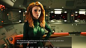 Hentai game with busty redhead translator and monster cock
