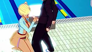 Wanna watch this hentai girl stroke by the pool?