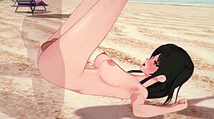 uh, titfuckin’ nanami on beach in 3d hentai!