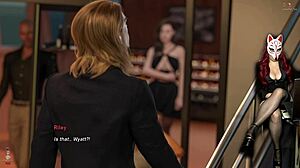 Public animation with hot college girls playing poker and getting naughty