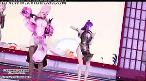Mmd Tougen Renka Erotic Dance with Ahri Kaisa Seraphine Uncensored Hentai