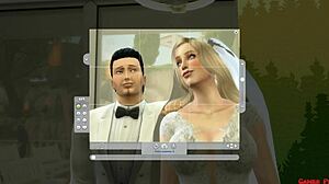 Newlywed Wife in Wedding Dress Fucked Beside Cuckold Husband