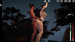 Aunttong’s sensual bath time moments in the romantic game