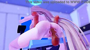 3d anime asuna in micro bikini with outfit details