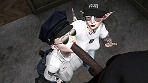 Black man gets to experience the best sex with two white women cops in Second Life