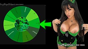 Nerdy leprechaun cosplayer masturbates in Wheel of Sex game