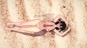 uh, titfuckin’ nanami on beach in 3d hentai!