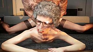 Young man seduces his wife’s mother and gives her a deep blow job