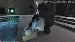 Having fun at the indoor pool during the holidays by getting it on