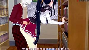 Akeno bangs hard while Rias watches in HS DxD chaos