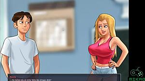 Summertime Saga Ep 77 - hot cheerleaders in bottle game
