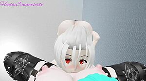 My submissive partner is controlled and satisfied by a Dominatrix in this anime porn