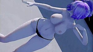Mmd R18 Marine Deep Blue - Hana Strips in Bikini Dance