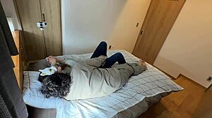 My cheating wife was satisfied by an electric massager and a cock, it seemed that she felt very good