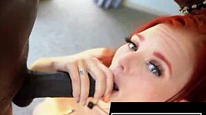 Red Head Delivers Sloppy Ahegao Blowjob to Massive Black Dick!