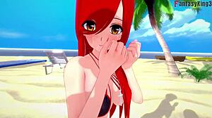Parasoul Bikini Ahegao Action On Beach With Free POV From Skullgirls Fantasyking3.