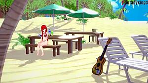 Anime Beach Bangs: Fiery Sunlit Heat - Sandy Thrusts