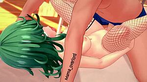 Tatsumaki in bikini and fishnets