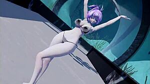 Mmd R18 Marine Deep Blue - Hana Strips in Bikini Dance