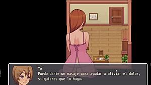 hentai game daily life of my countryside - español parte 6. tía gets a massage while directora masturbates in office.
