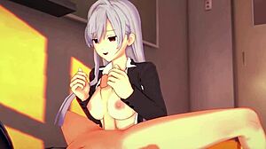 Nano 100 Kanojo parody with cute teen handjob action