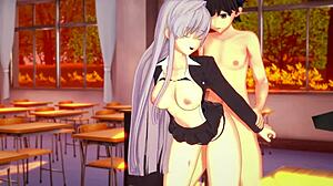 Nano 100 Kanojo parody with cute teen handjob action