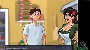 summertime saga ep 90: baking pizza with a hot italian babe.