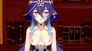 Dialogic Layla says, I’m giving a blowjob and getting pounded in Jean’s office, Genshin Impact full action