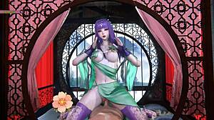 3d animation of goddess taking it hard