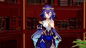 Dialogic Layla says, I’m giving a blowjob and getting pounded in Jean’s office, Genshin Impact full action