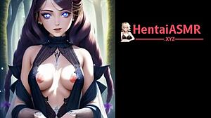 Horny fantasy elf with massive fat titties in visual adventure